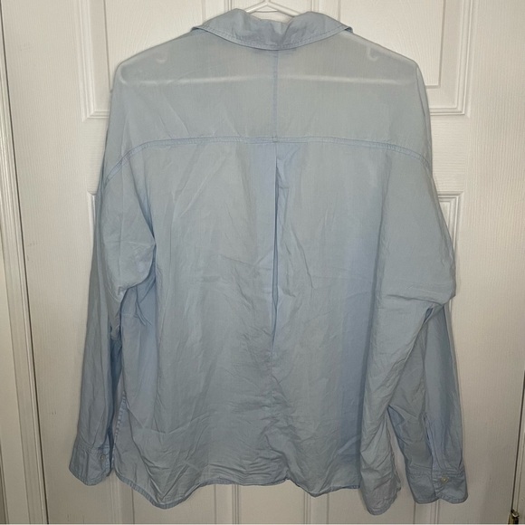 VINCE Light Blue Cotton Button Down Top Small - Picture 6 of 7